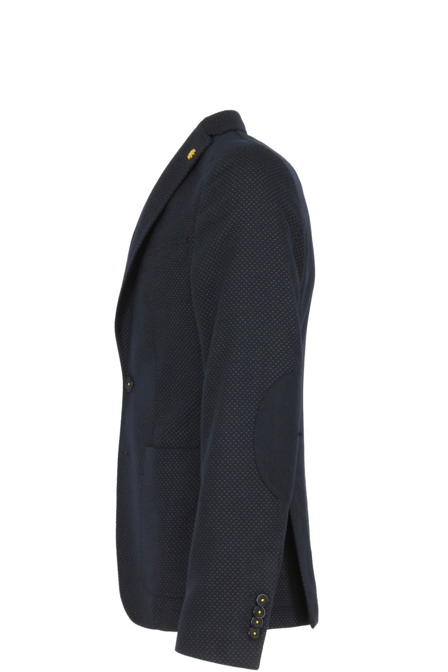 Abbigliamento Manuel Ritz | Giacca Blazer Blu Microfantasia Con Toppe - Manuel Ritz - Prestigemodauomo