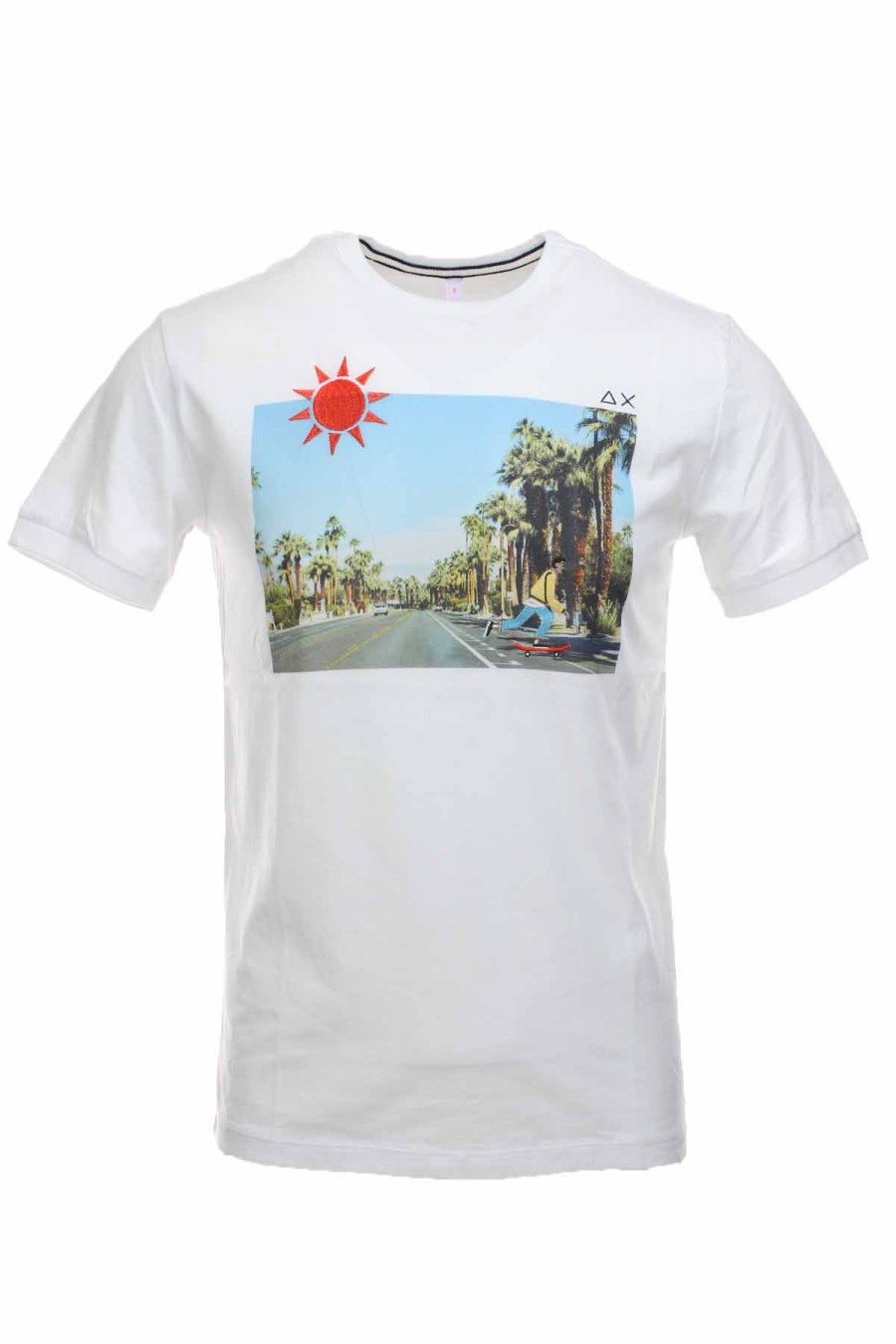 Abbigliamento SUN68 | T-Shirt Mezza Manica Stampa E Ricamo - Sun68 - Prestigemodauomo