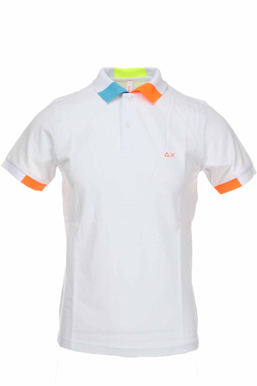 Abbigliamento SUN68 | Polo Mezza Manica Piquet Bordi Fluo - Sun68 - Prestigemodauomo