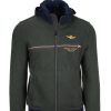 Abbigliamento Aeronautica Militare | Felpa Cardigan Zip Con Cappucciofrecce Tricolori - Aeronautica Militare - Prestigemodauomo