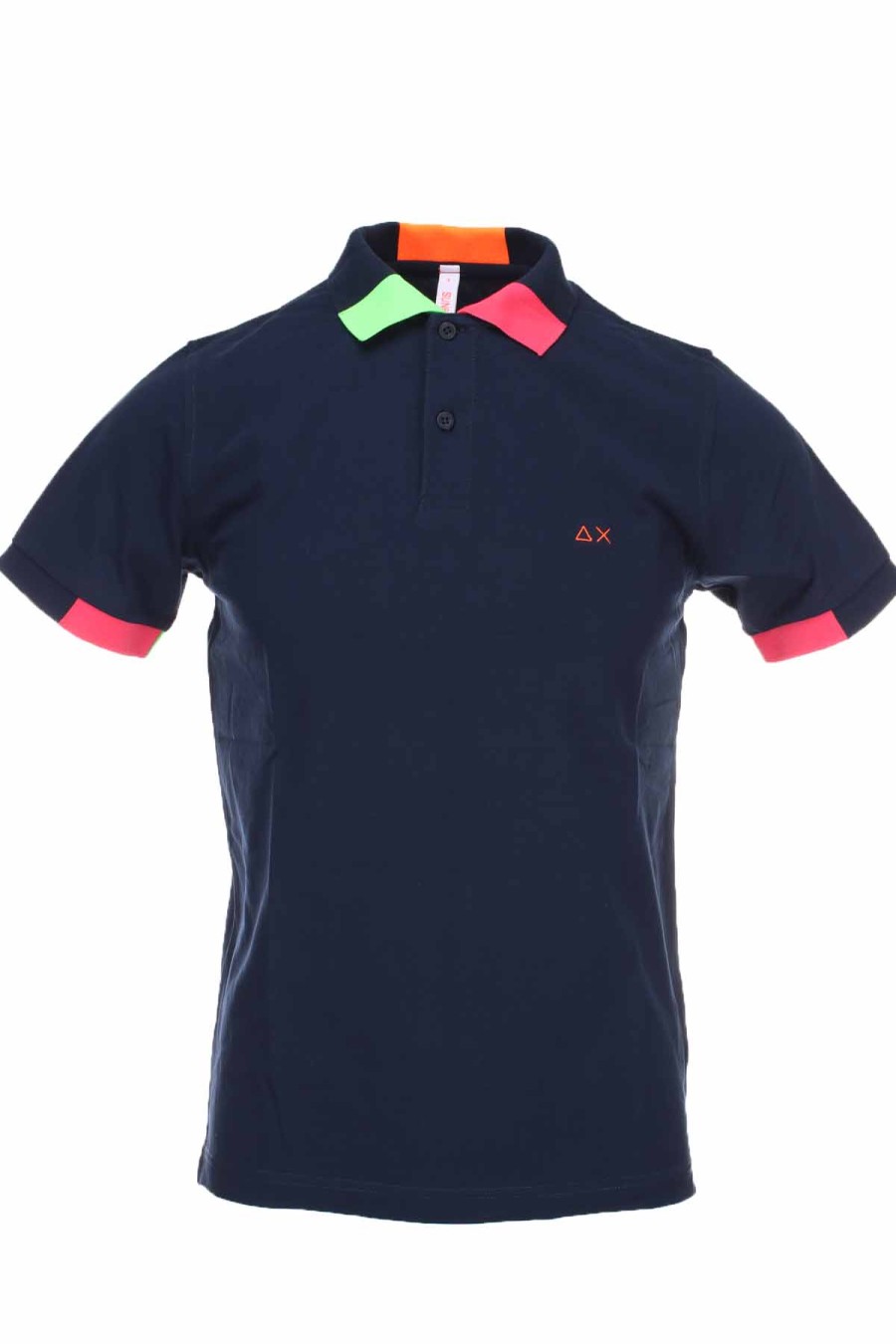 Abbigliamento SUN68 | Polo Mezza Manica Piquet Bordi Fluo - Sun68 - Prestigemodauomo