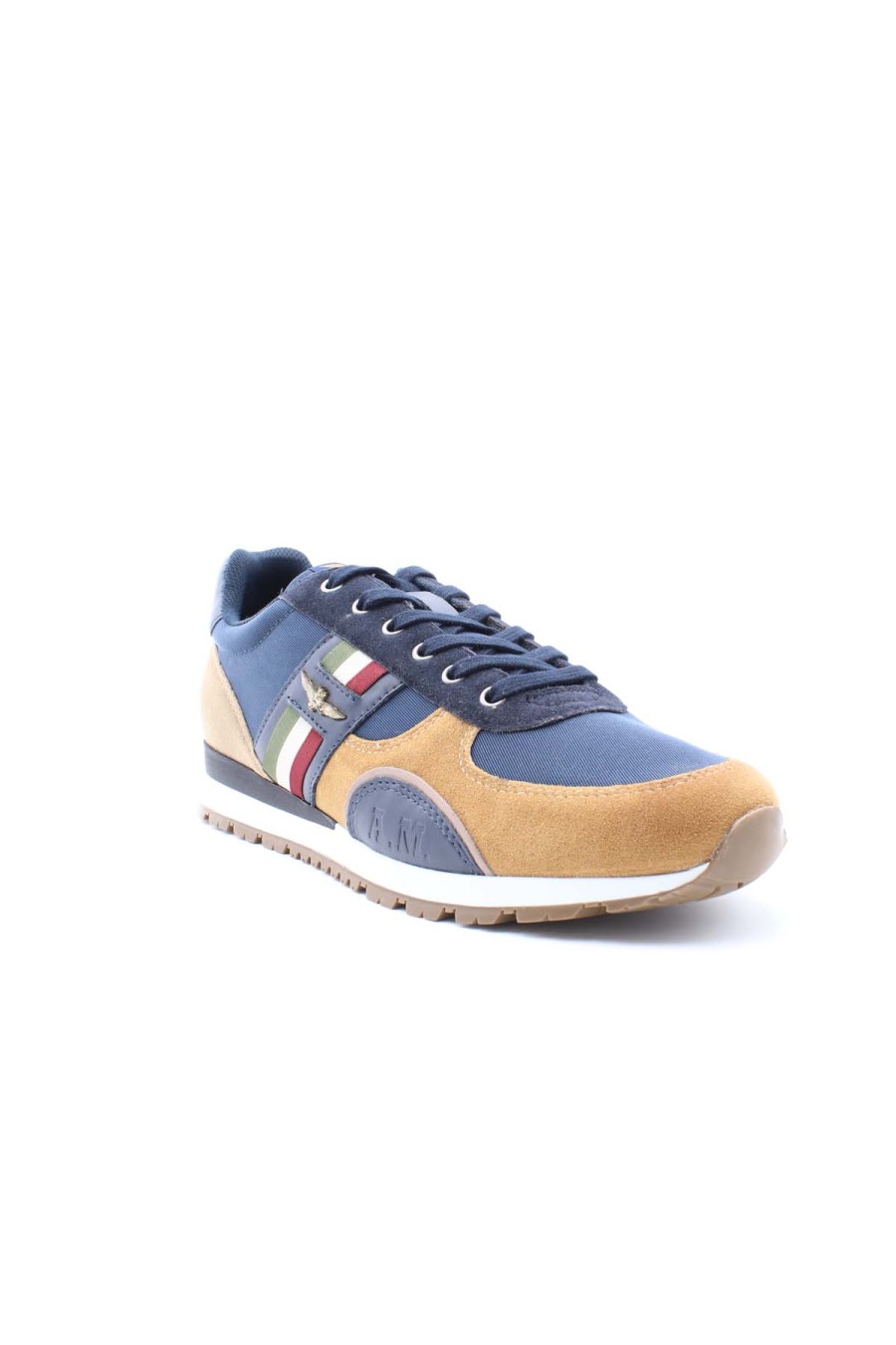 Calzature Aeronautica Militare | Sneaker In Pelle E Cordura Con Fascia Tricolore - Aeronautica Militare - Prestigemodauomo