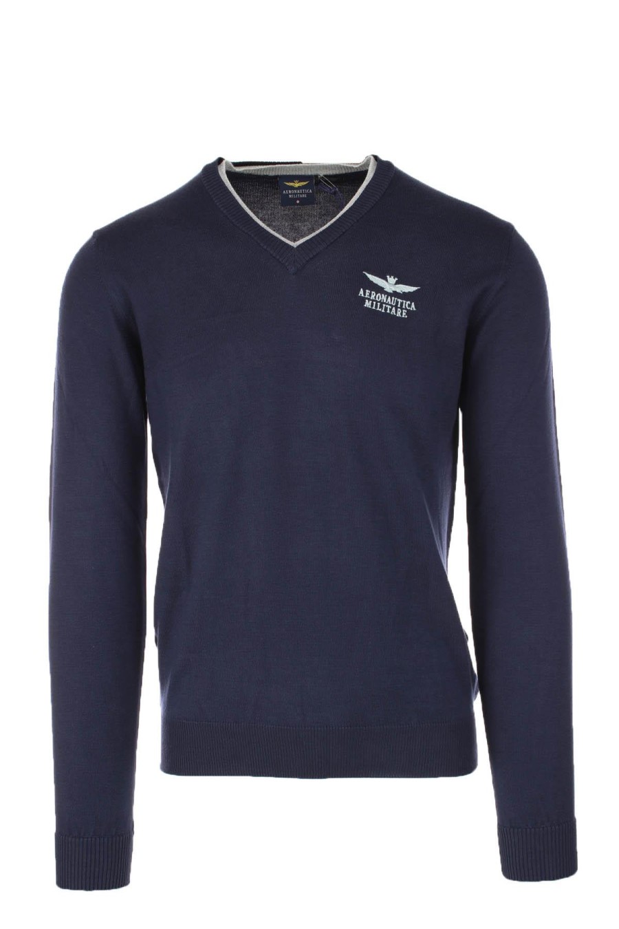 Abbigliamento Aeronautica Militare | Maglia Pullover Collo V In Filo Di Cotone - Aeronautica Militare - Prestigemodauomo