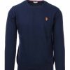 Abbigliamento US Polo Assn | Maglia Girocollo In Cotone Con Contrasti. - Us Polo Assn - Prestigemodauomo