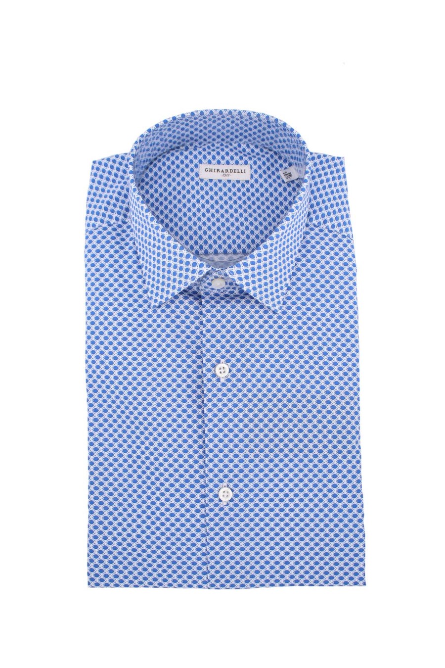 Abbigliamento GHIRARDELLI | Camicia In Cotone Micro Fantasia - Ghirardelli - Prestigemodauomo