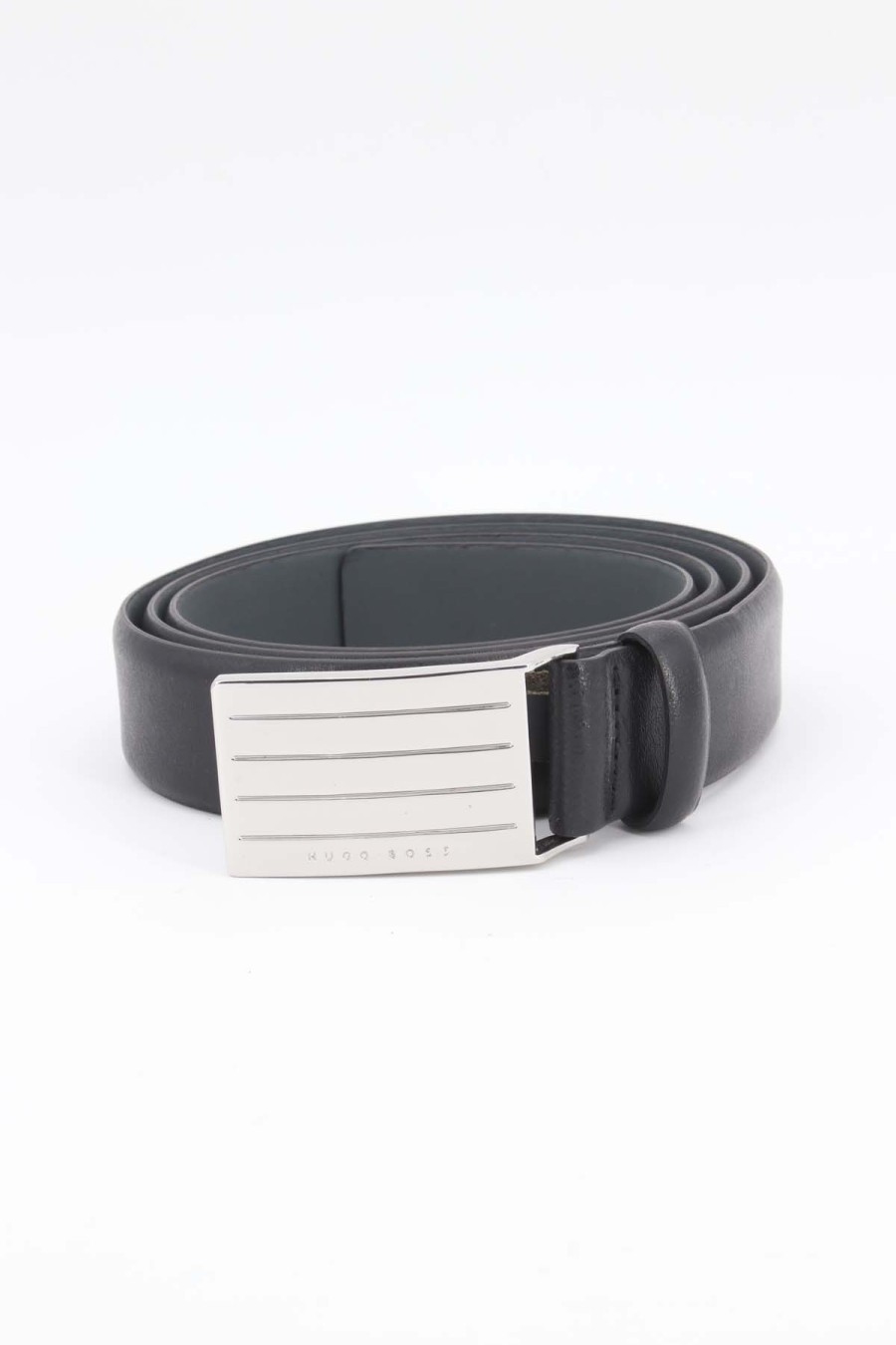 Accessori HUGO BOSS | Cintura In Cuoio Con Placchetta Argentata - Hugo Boss - Prestigemodauomo