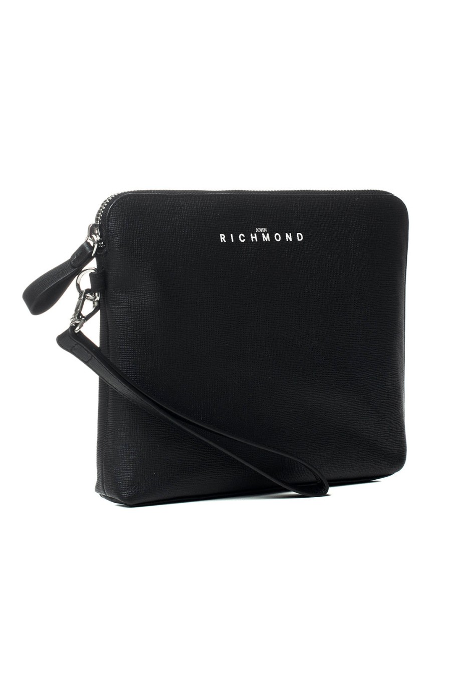 Accessori JOHN RICHMOND | Pochette In Pelle Saffiano Con Logo John Richmond - John Richmond - Prestigemodauomo