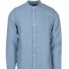 Abbigliamento BLAUER | Camicia Lino Manica Lunga Collo Coreana - Blauer - Prestigemodauomo