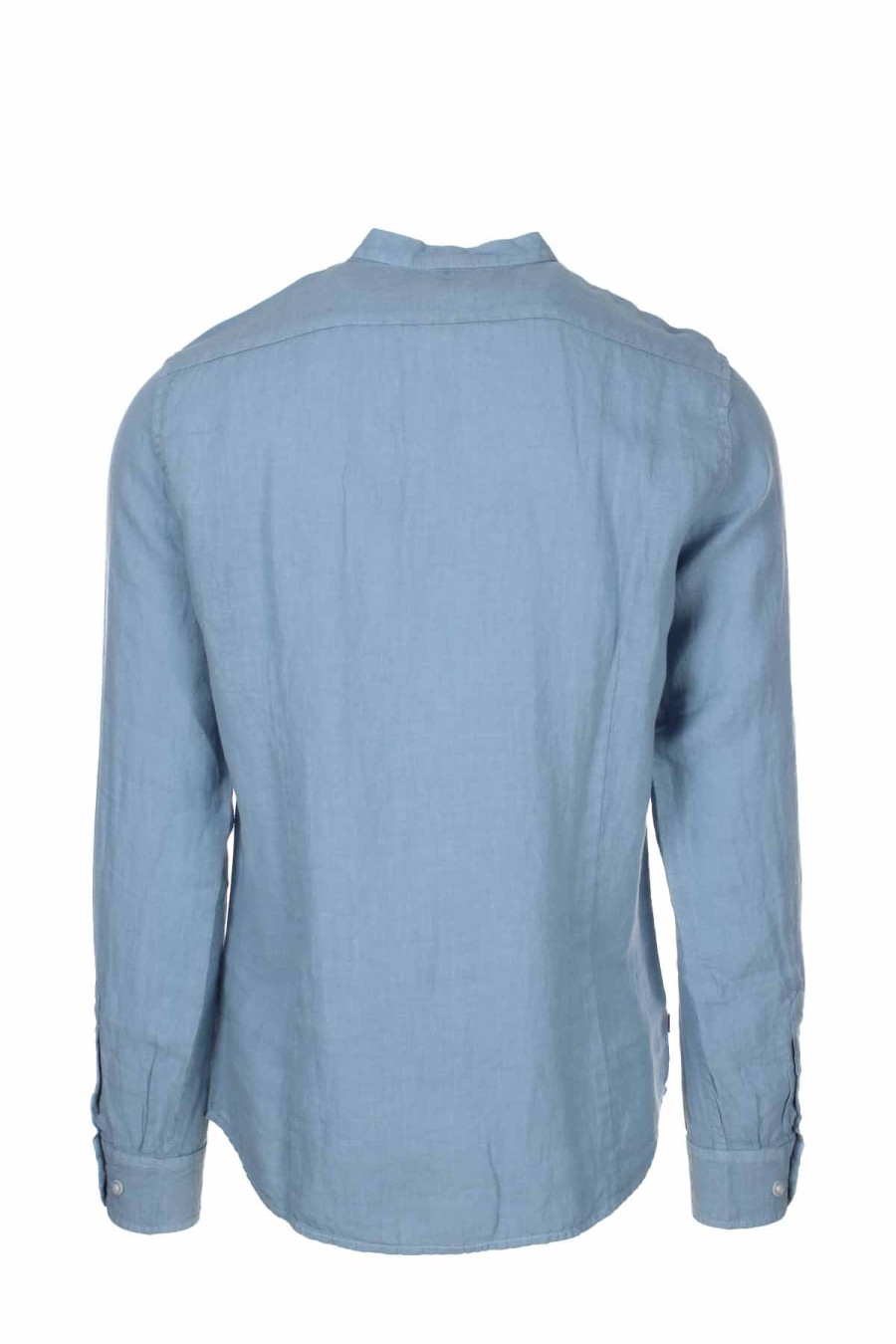 Abbigliamento BLAUER | Camicia Lino Manica Lunga Collo Coreana - Blauer - Prestigemodauomo