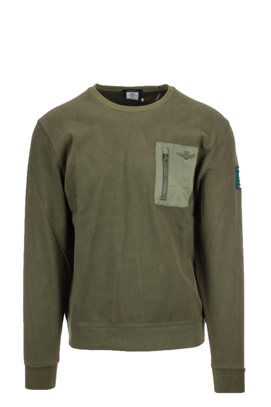 Abbigliamento Aeronautica Militare | Felpa Girocollo Con Taschino Zip. - Aeronautica Militare - Prestigemodauomo